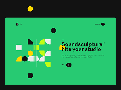 Soundsculpture - Music Service / Landing Page hero hip illustration landing page minimalistic music pattern sampler service sound ui vector