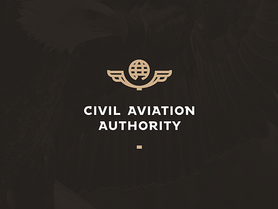 Civil Aviation Authority aviation brand branding eagle emblem globe icon identity logo negative space wings