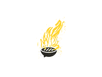 Bonfire - Startup Community Kick Off bbq bonfire branding community grill kick logo off retro speech bubble startup