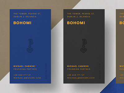 Bohomi - Business Cards b bohomi brand branding business cards key logo success