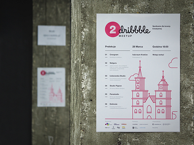 2 Dribbble Meetup in Kraków! dribbble illustartion krakow meetup poland poster