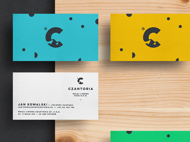 Czantoria — Business Cards branding business card space negative hills c logo