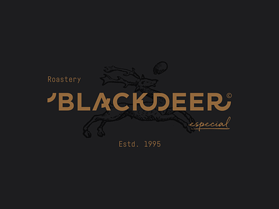 BLACKDEER - Branding - Logo branding coffee deer design identity illustration logo roastery typography