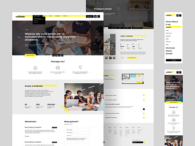 Unibase - Website Layout branding dormitory highlight landing page layout logo product design student ui ux yellow young youth