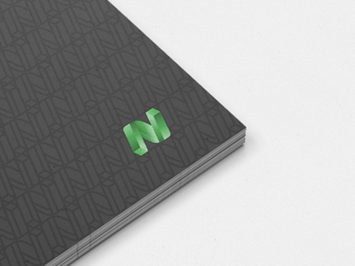 N - Business Card brand branding business business card card gradient green growth mark pattern sign