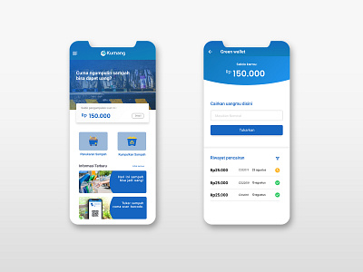 UI Design Garbage Bank clean design indonesia mobile ui ux ui design ux