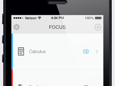 FOCUS app clean college debut ios ios7 simple