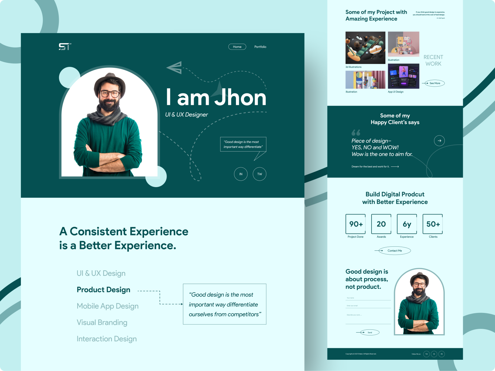 UI UX Designer Portfolio Web Exploration by Jakaria Ahmed Shaker 💯 on ...