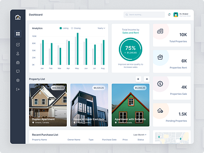 Real Estate Admin Dashboard UI Concept