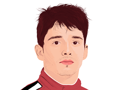 Charles Leclerc art design digital art drawing driver f1 ferrari formula1 france illustration illustrations illustrator draw ipad ipadpro italy monaco motorsport portrait procreate sketch