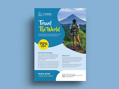 Travel Flyer Design Template adventure advertisement agency beach blue booking business caribbean company entertainment flyer holiday holiday flyer hotel leaflet travel travel flyer traveling