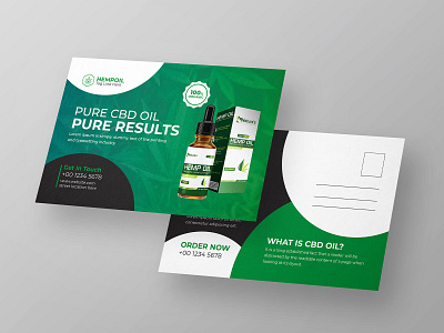 Hemp or Cbd Product Postcard Template