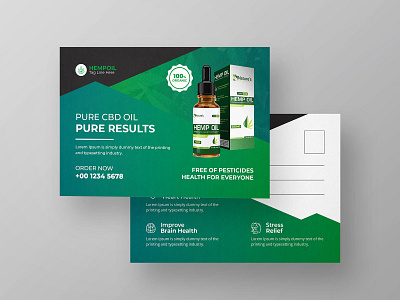 Hemp or Cbd Product Postcard Template