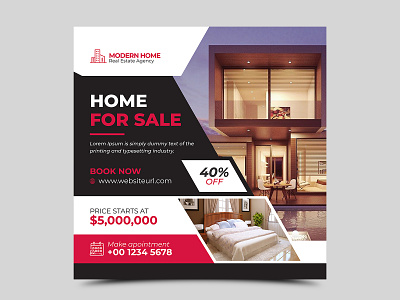 Real estate social media design template advertising agency banner commercial company design development elegant estate facebook home house instagram interior marketing media promotion property real estate rent