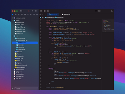 Apple Web code editor (dark mode)