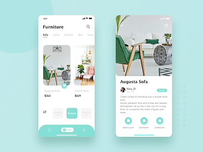 Furniture app app design illustration iphone mobile ui ui ux