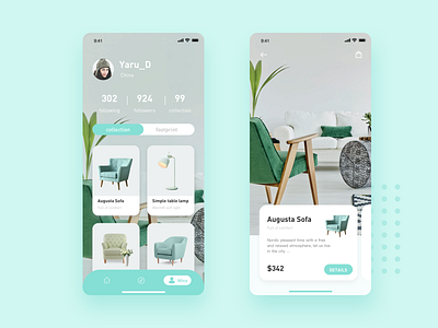 Furniture app app design illustration iphone ui ux