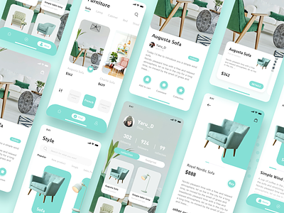 Furniture App app design furniture illustration iphone mobile ui ui ux