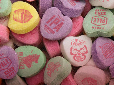 Valentine's Day beer brewery brewing heart heart candy photo edit photo manipulation valentine valentines day