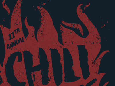 Chili Cookoff fire flame gritty grunge lettering texture