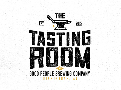 Tasting Room anvil beer beer tap grunge logo texture vintage