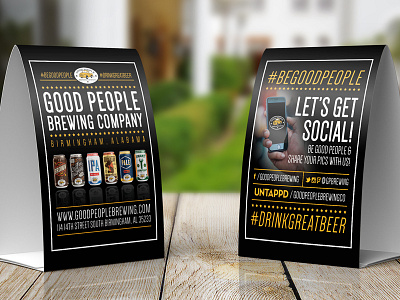 Table Tents bar beer beer can design print social table tent