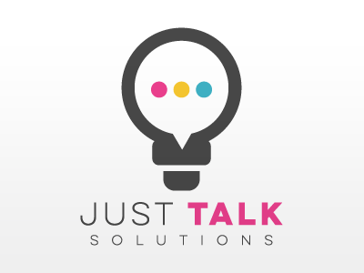 Just Talk 2 connection lightbulb logo networking people talk talking