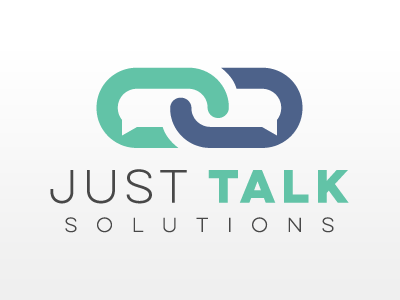 Just Talk Solutions connection icon link logo speech bubble talk talk bubble