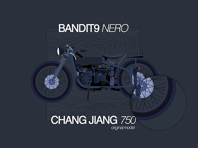 Bandit9 Nero Flat Illustration bandit9 black flat helvetica matte motor motorcycle nero ride