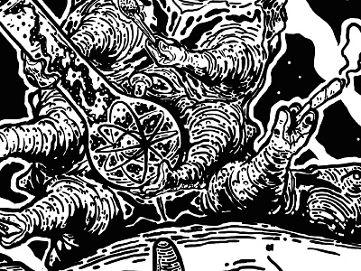 Fumo alice in wonderland atom bong caterpillar character gradoner illustration merchandising mushroom smoke spliff weed