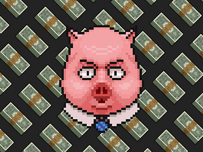 Animation Character animation characters gradoner illustration money motion graphics pig pixel video