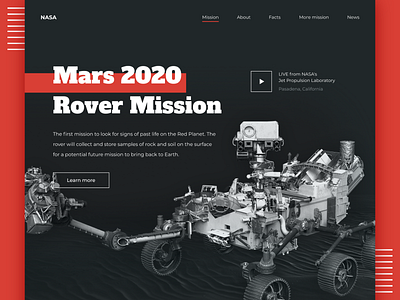 Mars 2020 - Concept design mars nasa ui ux web website