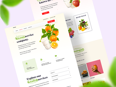 Ricana Service Company banana branding commerce design ecommerce freez fruit juice orange ricana ui ux web website