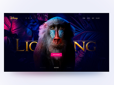 Disney The Lion King concept – RAFIKI adope photoshop after effect design disney dribbleshot landingpage lionking photoshop rafiki ui ux web