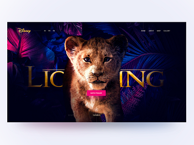 Disney The Lion King concept – SIMBA adope photoshop after effect concept design disney dribbleshot landingpage lionking photoshop rafiki simba ui ux web
