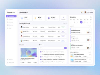 Teacher Dashboard dashboard design education ui ux website design