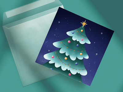 Christmas Card 🎄✨ art christmas christmas tree creative december drawing festive holidays illustration post card procreate procreate app tree winter