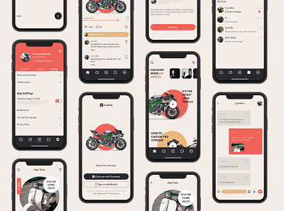 UI for the EasyRide app ui application japan mobile app mobile ui motorbike motorcycle ui ui design
