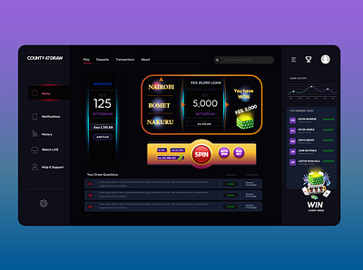 Lottery Betting Concept UI design betting branding concept design betting app lottery uxui web app mockup lottery