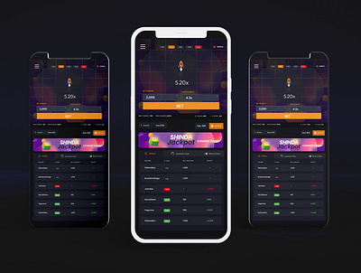 crush game with jackpot concept crush game illustration mobile app mockup phone mockup prototyping wireframe mockup