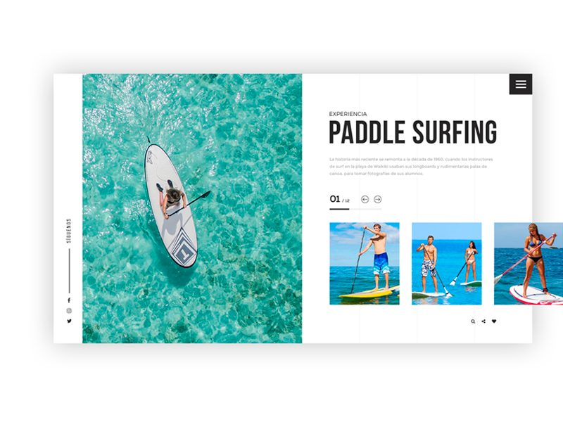 Conceptual Design Paddle Surfing uxdesign ux interface ui webdesign surf paddle surf