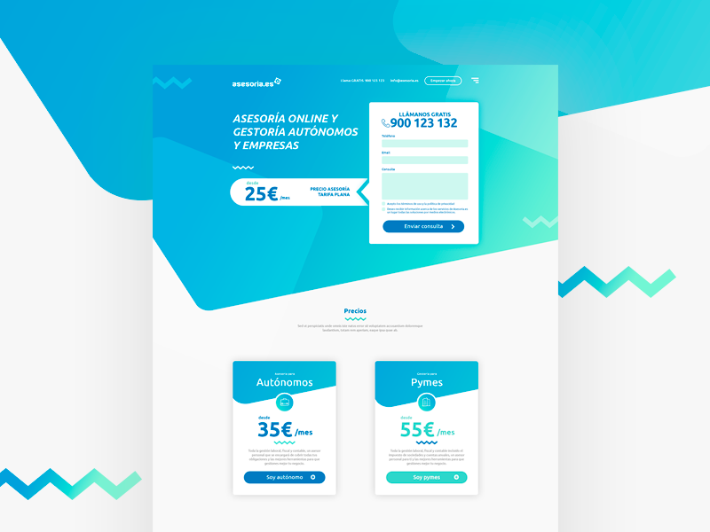 Asesoria landing page webdesign visual design user interface ui design colorful legal consulting consultancy business consulting ux ui gradient
