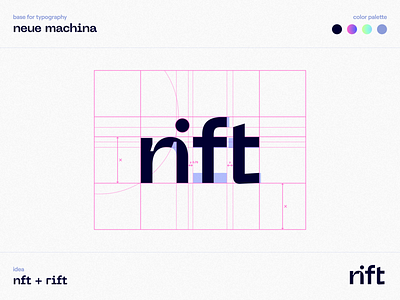 Rift - Logo figma gradient ink bleeds letter letters logo logotype minimal neue machina nft nft artist nft marketplace pink typography wordplay