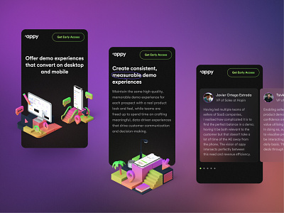 Appy Responsive 3d appy card design figma glass glass effect glassmorphism horizontal scroll illustrations mobile phone responsive typography ui ux website