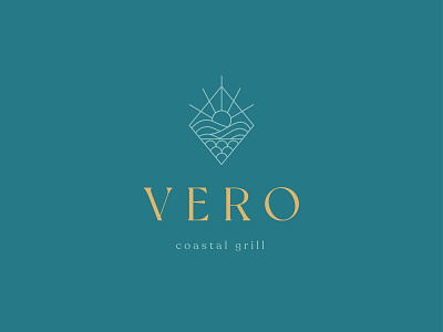 Vero Coastal Grill badge brand branding design dubai icon iconography illustration logo logo design logotype vector