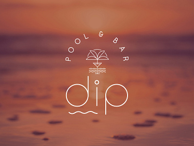 Dip - Pool & Bar badge branding grill hospitality hotel icon design illustration logo logo design pool bar resort