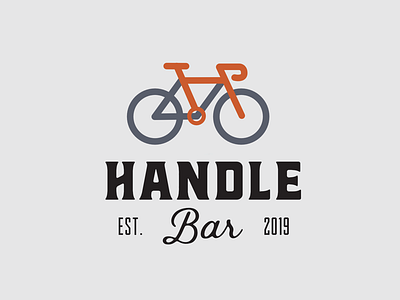 Handle Bar Logo Concept bike branding cycling handle bar handlebar logo design simple vintage
