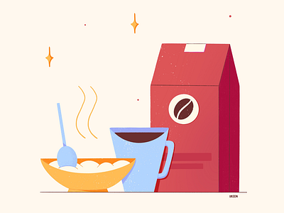Breakfast art branding color design flat illustration illustrator ui vector web website
