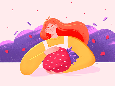 Strawberry art branding color design flat friend illustration illustrator vector web website