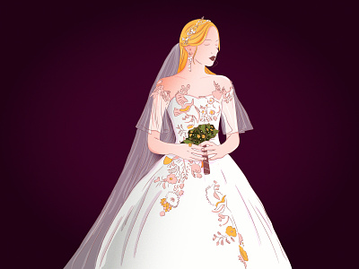 Wedding dress Illustration colors design flat girl illustration vector wedding wedding card wedding invitation